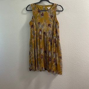 Xhilaration Yellow and Purple Floral Dress Size Medium